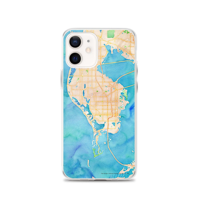 Custom St. Petersburg Florida Map iPhone 12 Phone Case in Watercolor