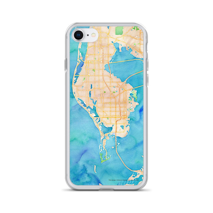 Custom St. Petersburg Florida Map iPhone SE Phone Case in Watercolor