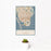 12x18 St. Petersburg Florida Map Print Portrait Orientation in Woodblock Style With Small Cactus Plant in White Planter