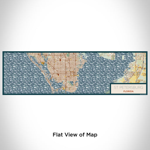 Flat View of Map Custom St. Petersburg Florida Map Enamel Mug in Woodblock