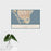 16x24 St. Petersburg Florida Map Print Landscape Orientation in Woodblock Style With Tropical Plant Leaves in Water