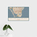 16x24 St. Petersburg Florida Map Print Landscape Orientation in Woodblock Style With Tropical Plant Leaves in Water