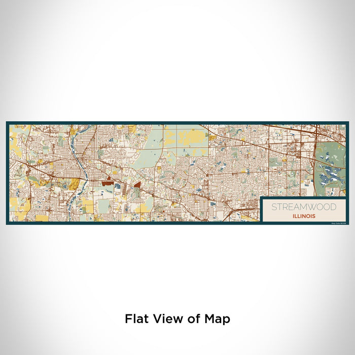 Flat View of Map Custom Streamwood Illinois Map Enamel Mug in Woodblock