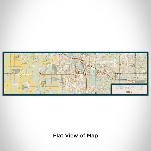 Flat View of Map Custom Strongsville Ohio Map Enamel Mug in Woodblock