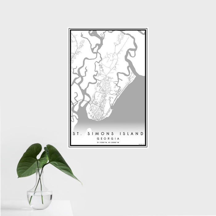 St. Simons Island - Georgia Map Print in Classic — JACE Maps