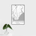 16x24 St. Simons Island Georgia Map Print Portrait Orientation in Classic Style With Tropical Plant Leaves in Water
