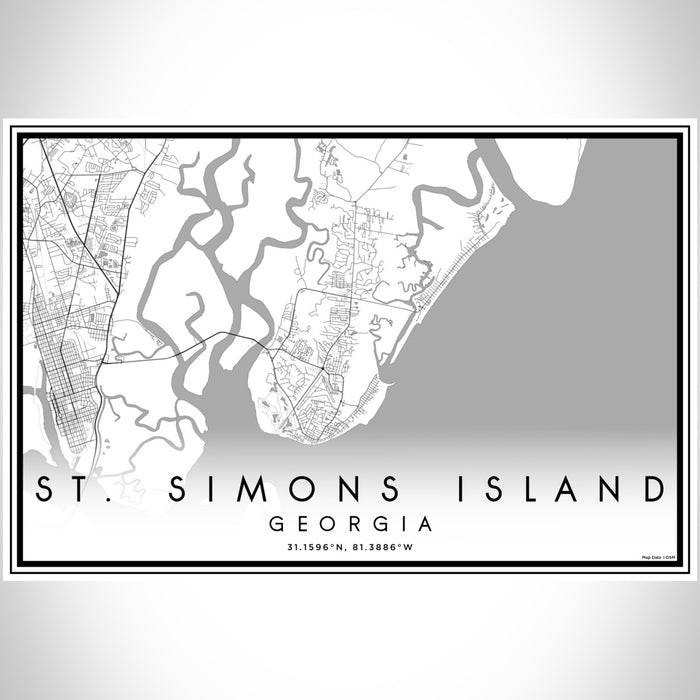 St. Simons Island - Georgia Map Print in Classic — JACE Maps