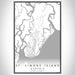 St. Simons Island Georgia Map Print Portrait Orientation in Classic Style With Shaded Background