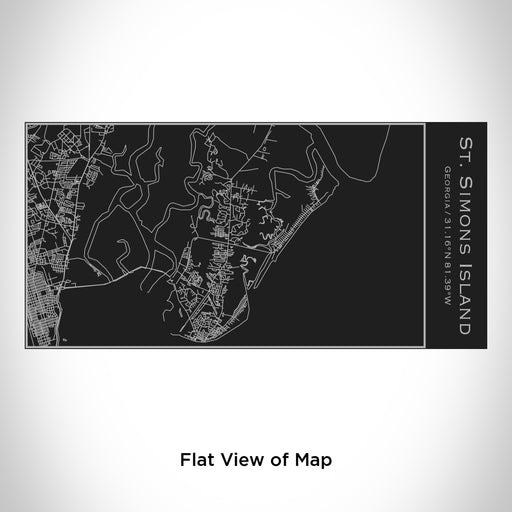 Rendered View of St. Simons Island Georgia Map Engraving on 17oz Stainless Steel Insulated Cola Bottle in Black