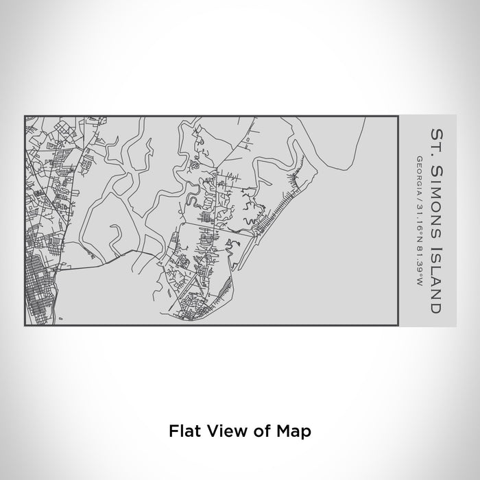 Rendered View of St. Simons Island Georgia Map Engraving on 17oz Stainless Steel Insulated Cola Bottle