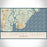St. Simons Island Georgia Map Print Landscape Orientation in Woodblock Style With Shaded Background