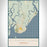 St. Simons Island Georgia Map Print Portrait Orientation in Woodblock Style With Shaded Background