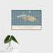 16x24 St. Thomas U.S. Virgin Islands Map Print Landscape Orientation in Woodblock Style With Tropical Plant Leaves in Water