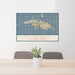 24x36 St. Thomas U.S. Virgin Islands Map Print Lanscape Orientation in Woodblock Style Behind 2 Chairs Table and Potted Plant