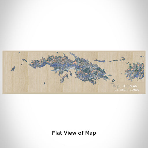 Flat View of Map Custom St. Thomas U.S. Virgin Islands Map Enamel Mug in Afternoon