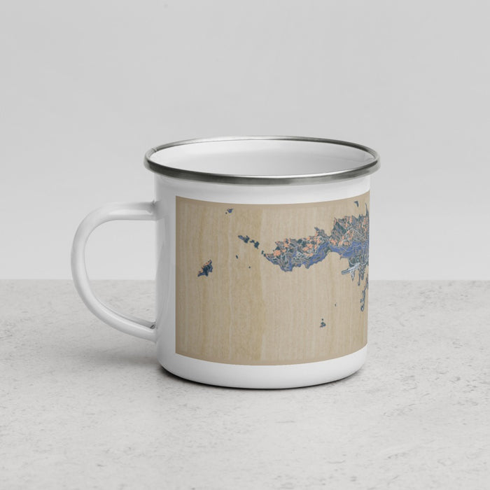Left View Custom St. Thomas U.S. Virgin Islands Map Enamel Mug in Afternoon