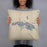 Person holding 18x18 Custom St. Thomas U.S. Virgin Islands Map Throw Pillow in Afternoon