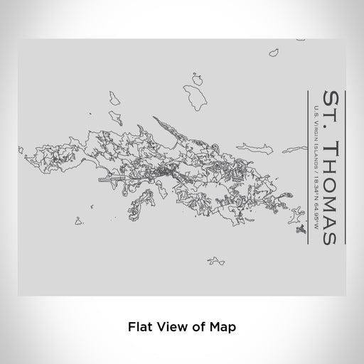 Rendered View of St. Thomas U.S. Virgin Islands Map Engraving on 20oz Stainless Steel Insulated Bottle with Bamboo Top