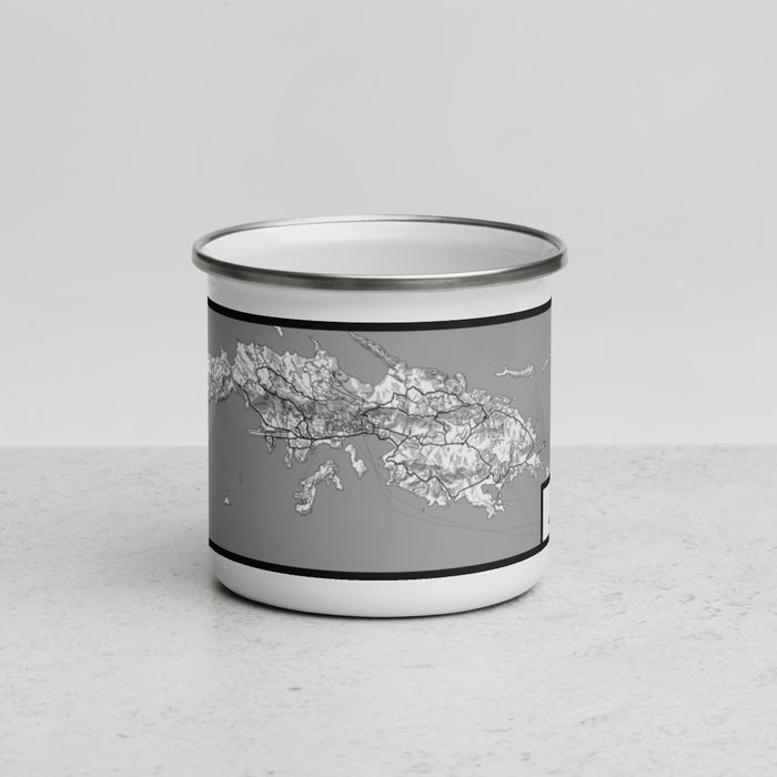 Front View Custom St. Thomas U.S. Virgin Islands Map Enamel Mug in Classic