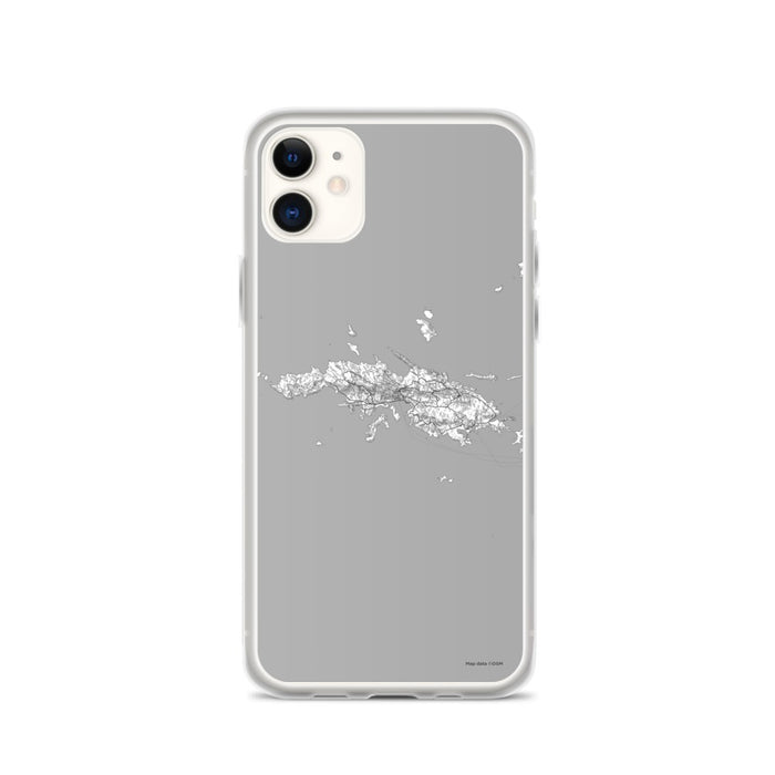 Custom iPhone 11 St. Thomas U.S. Virgin Islands Map Phone Case in Classic