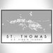 St. Thomas U.S. Virgin Islands Map Print Landscape Orientation in Classic Style With Shaded Background
