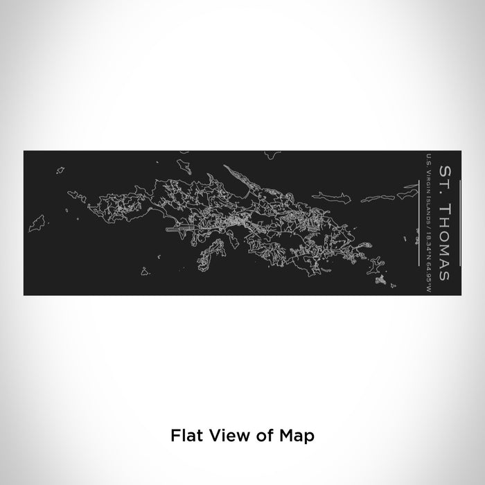 Rendered View of St. Thomas U.S. Virgin Islands Map Engraving on 10oz Stainless Steel Insulated Cup with Sliding Lid in Black