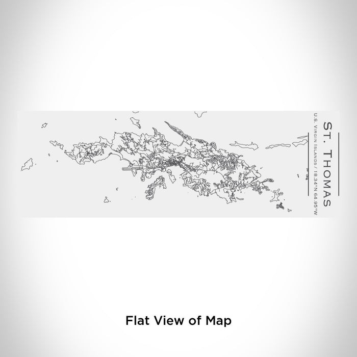 Rendered View of St. Thomas U.S. Virgin Islands Map Engraving on 10oz Stainless Steel Insulated Cup with Sliding Lid in White