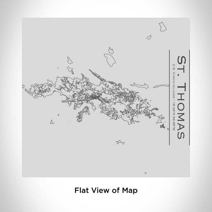 Rendered View of St. Thomas U.S. Virgin Islands Map Engraving on 17oz Stainless Steel Insulated Tumbler
