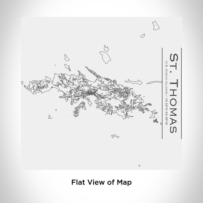 Rendered View of St. Thomas U.S. Virgin Islands Map Engraving on 17oz Stainless Steel Insulated Tumbler in White