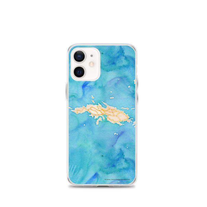 Custom iPhone 12 mini St. Thomas U.S. Virgin Islands Map Phone Case in Watercolor