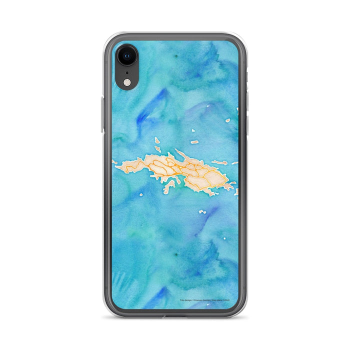 Custom iPhone XR St. Thomas U.S. Virgin Islands Map Phone Case in Watercolor