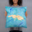 Person holding 18x18 Custom St. Thomas U.S. Virgin Islands Map Throw Pillow in Watercolor