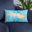 Custom St. Thomas U.S. Virgin Islands Map Throw Pillow in Watercolor on Blue Colored Chair