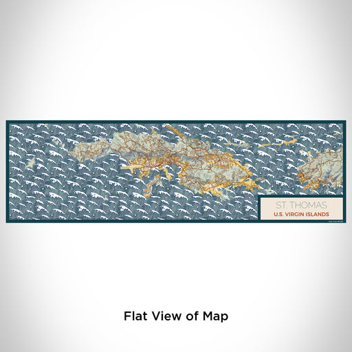 Flat View of Map Custom St. Thomas U.S. Virgin Islands Map Enamel Mug in Woodblock