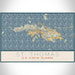 St. Thomas U.S. Virgin Islands Map Print Landscape Orientation in Woodblock Style With Shaded Background