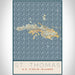 St. Thomas U.S. Virgin Islands Map Print Portrait Orientation in Woodblock Style With Shaded Background