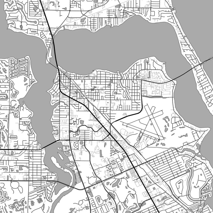 Stuart Florida Map Print in Classic Style Zoomed In Close Up Showing Details