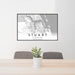 24x36 Stuart Florida Map Print Landscape Orientation in Classic Style Behind 2 Chairs Table and Potted Plant