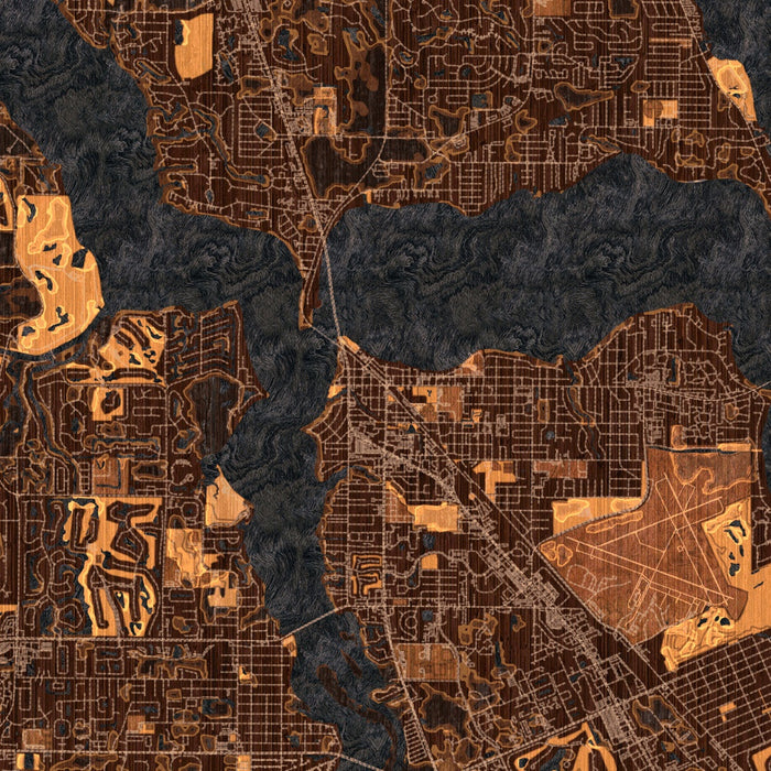 Stuart Florida Map Print in Ember Style Zoomed In Close Up Showing Details