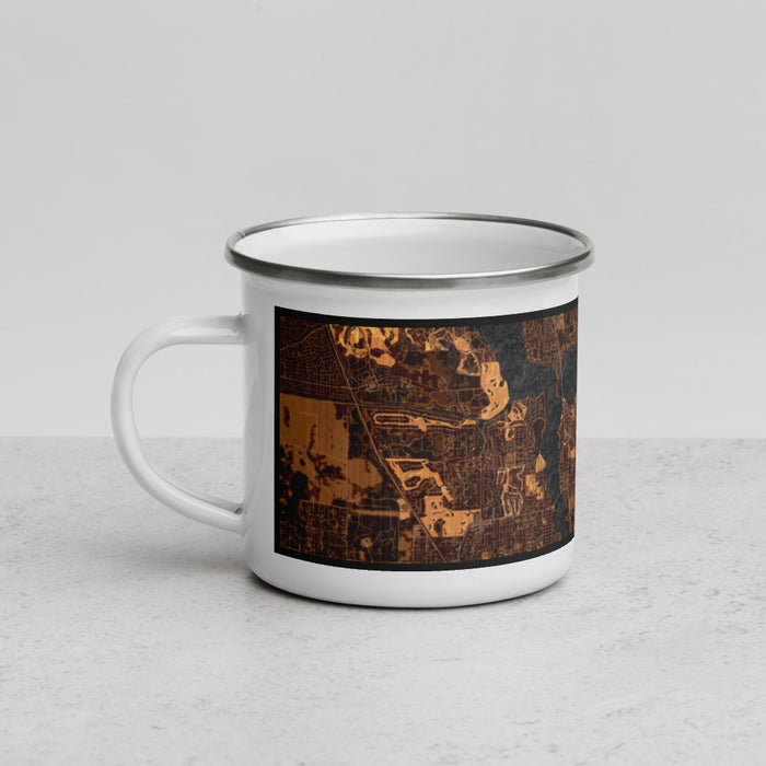 Left View Custom Stuart Florida Map Enamel Mug in Ember