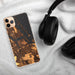 Custom Stuart Florida Map Phone Case in Ember on Table with Black Headphones
