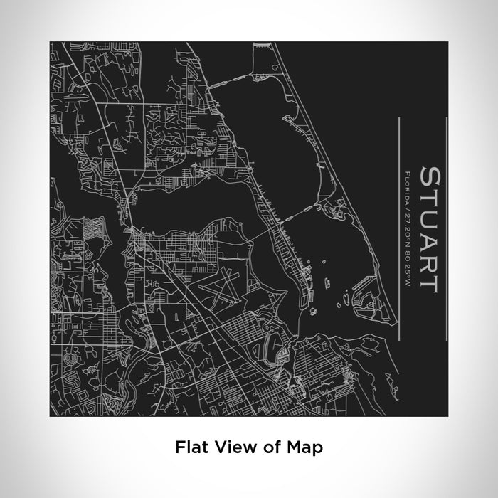 Rendered View of Stuart Florida Map Engraving on 17oz Stainless Steel Insulated Tumbler in Black