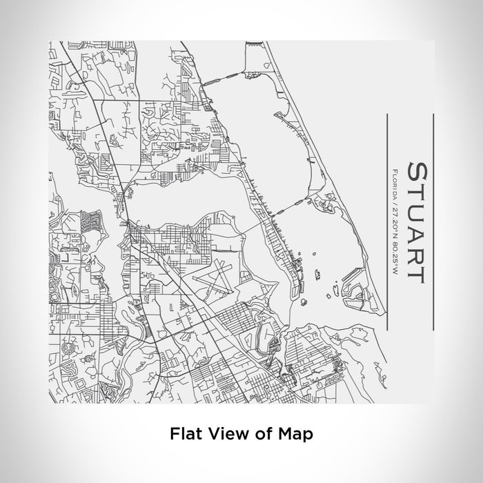 Rendered View of Stuart Florida Map Engraving on 17oz Stainless Steel Insulated Tumbler in White
