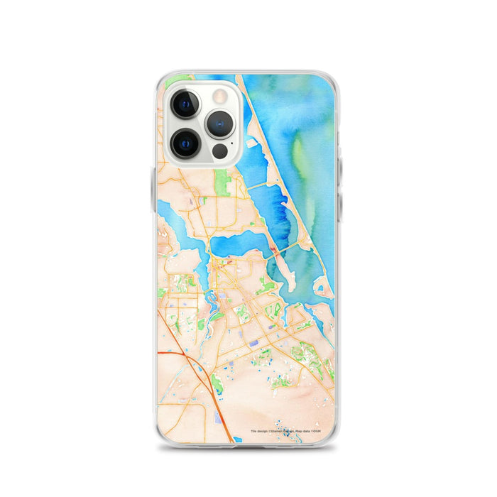 Custom Stuart Florida Map iPhone 12 Pro Phone Case in Watercolor