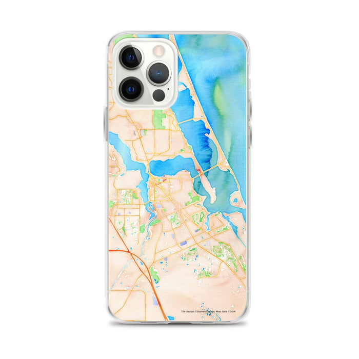 Custom Stuart Florida Map iPhone 12 Pro Max Phone Case in Watercolor
