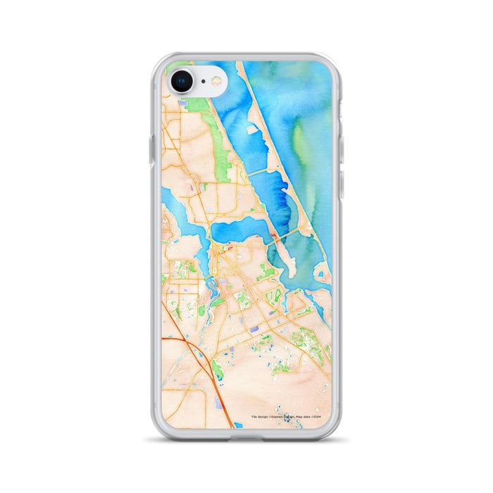 Custom Stuart Florida Map iPhone SE Phone Case in Watercolor