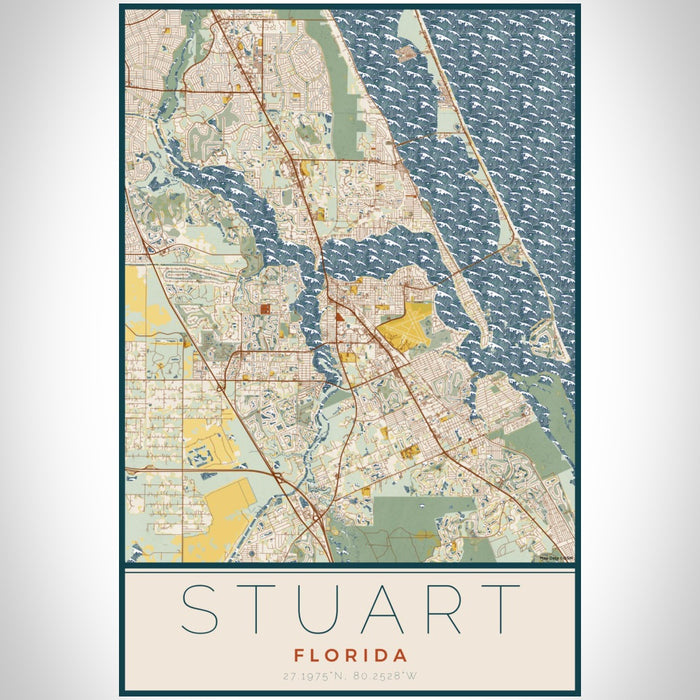 Stuart - Florida Map Print in Woodblock — JACE Maps