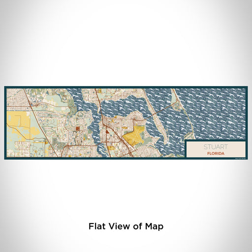 Flat View of Map Custom Stuart Florida Map Enamel Mug in Woodblock