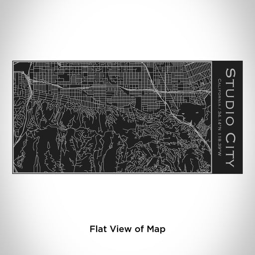 Rendered View of Studio City California Map Engraving on 17oz Stainless Steel Insulated Cola Bottle in Black