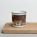 Front View Custom Studio City California Map Enamel Mug in Ember on Cutting Board